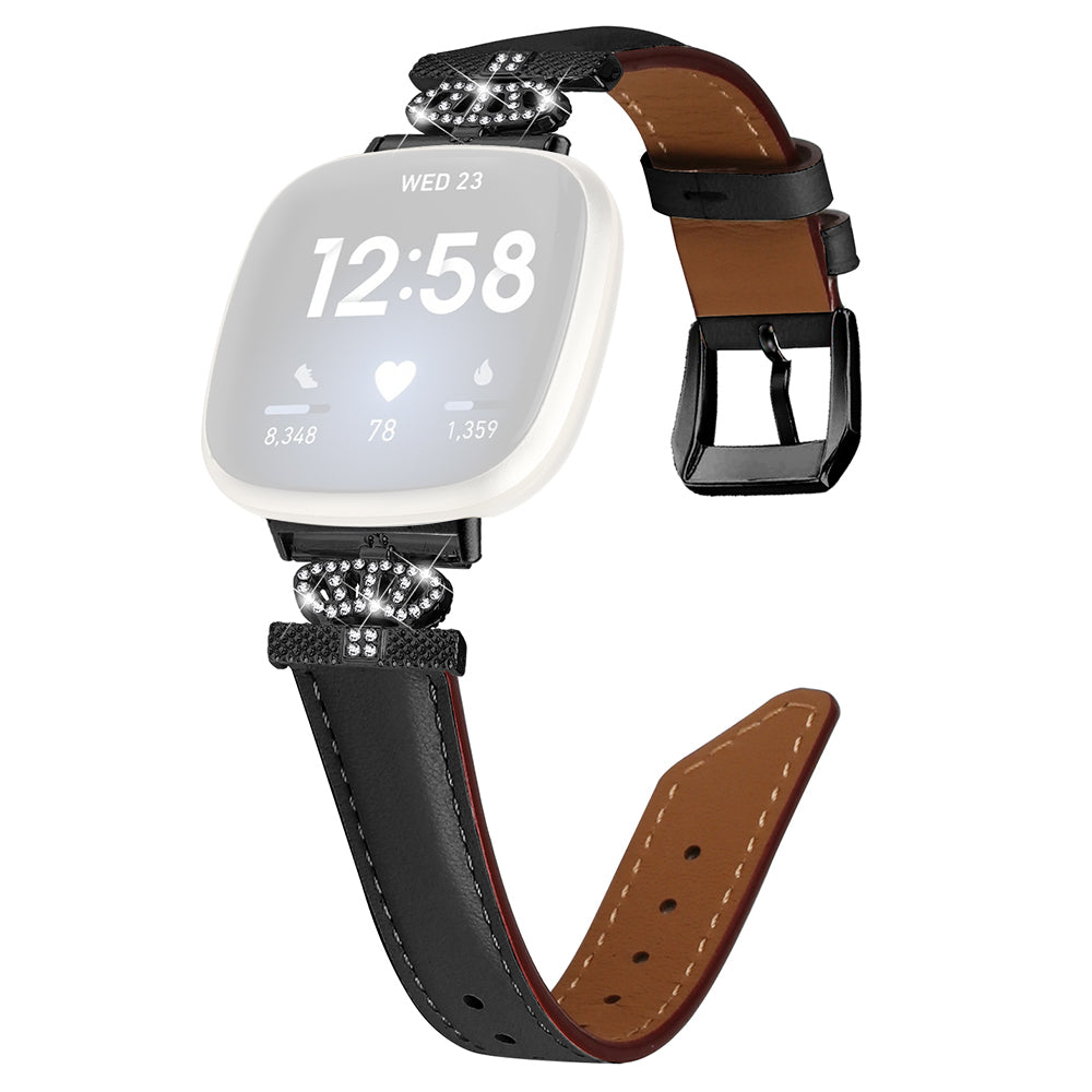 For Fitbit Versa 3 Versa 4 Sense Sense 2 Black Buckle Watch Strap Genuine Cowhide Leather Wristband For Fitbit Versa 3 Versa 4 Sense Sense 2 Black Buckle Watch Strap Genuine Cowhide Leather Wristband